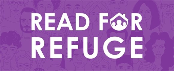Graphic with white text on purple background that reads "Read for Refuge."